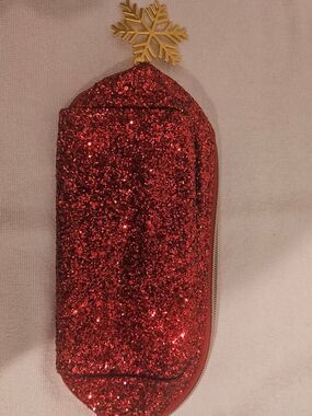 Red Glitter Zip Pouch Women’s Bag